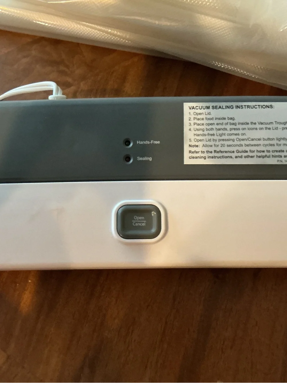 Vacuum Sealer Machine in White and Gray - Hands-Free Sealing